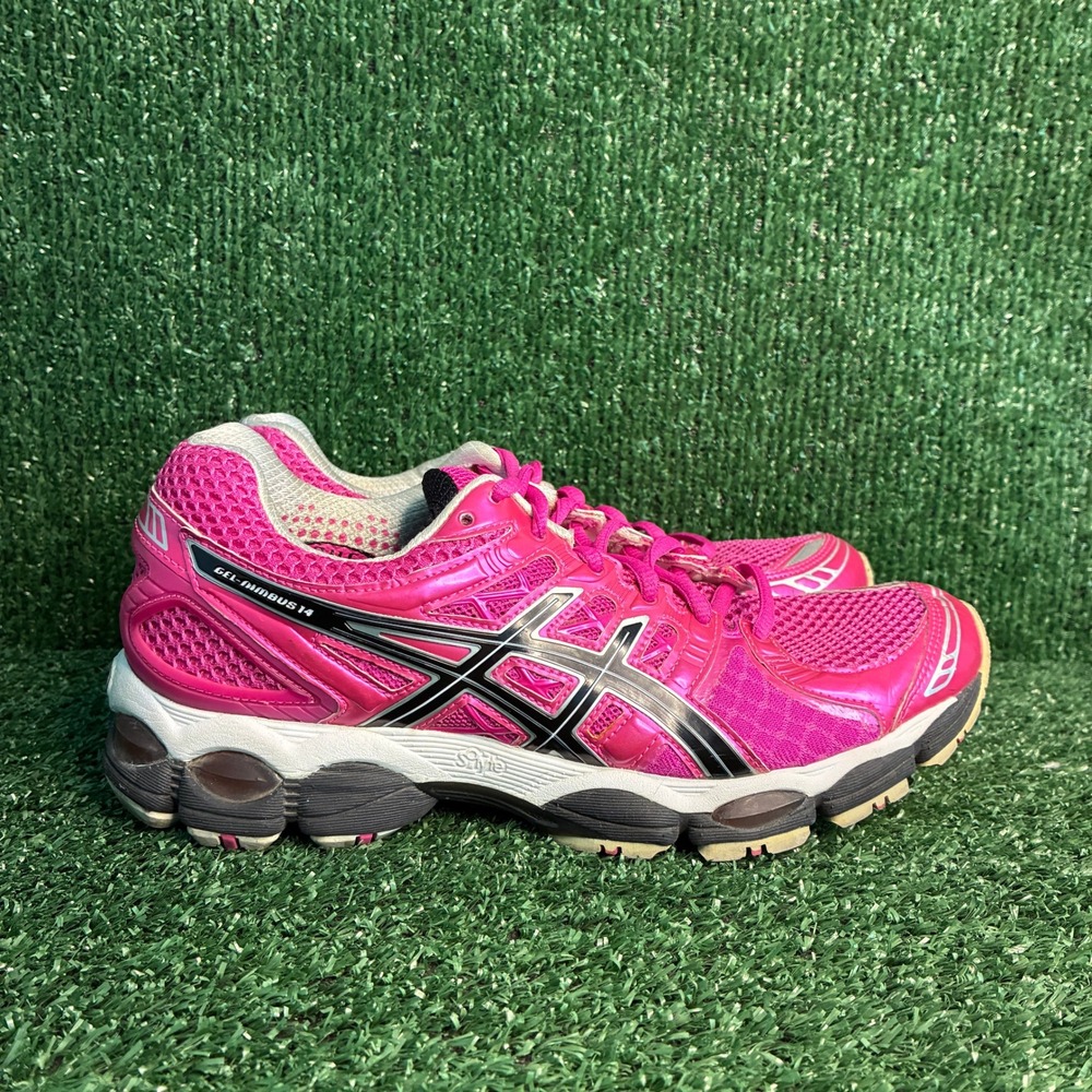 ASICS GEL-Nimbus 14 T291N Mesh Cushioning Y2K Running Shoes Pink Womens Size 8